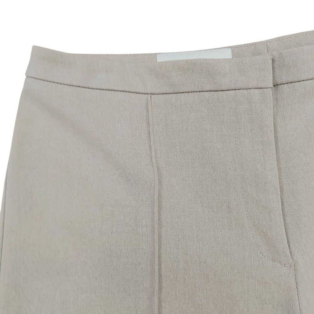 Zara Trousers Womens Large Beige High Rise Flare Leg Stretch Work Office - Picture 3 of 12